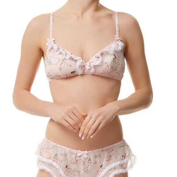 NWOT Agent Provocateur Cinta Bra (AP3) & French Knickers (AP4) Set - Pink Frilly - Picture 5 of 10